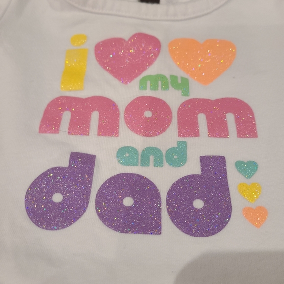 🌟5/$25 I Love My Mom & Dad T-Shirt Size 0-3 Months - Picture 3 of 5
